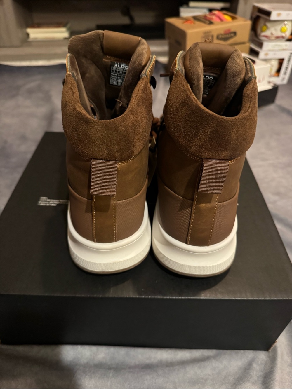 Aldo Brown High-Top Men’s Casual Boots with White Sole